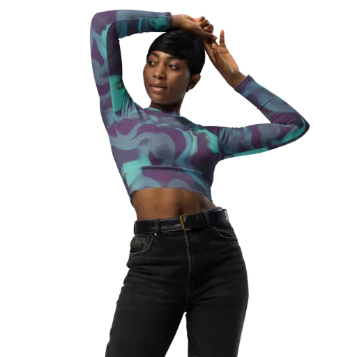 Ethereal Dreamscape on a Long Sleeve Crop Top