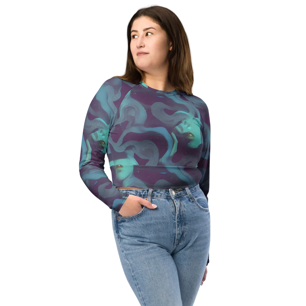 Ethereal Dreamscape on Long Sleeve Crop Top — Front