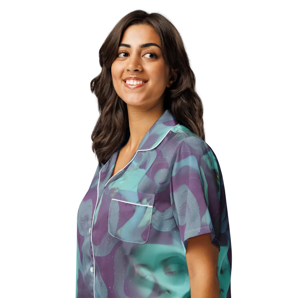 Ethereal Dreamscape on Women's Short Sleeve Pajama Top — Left Front