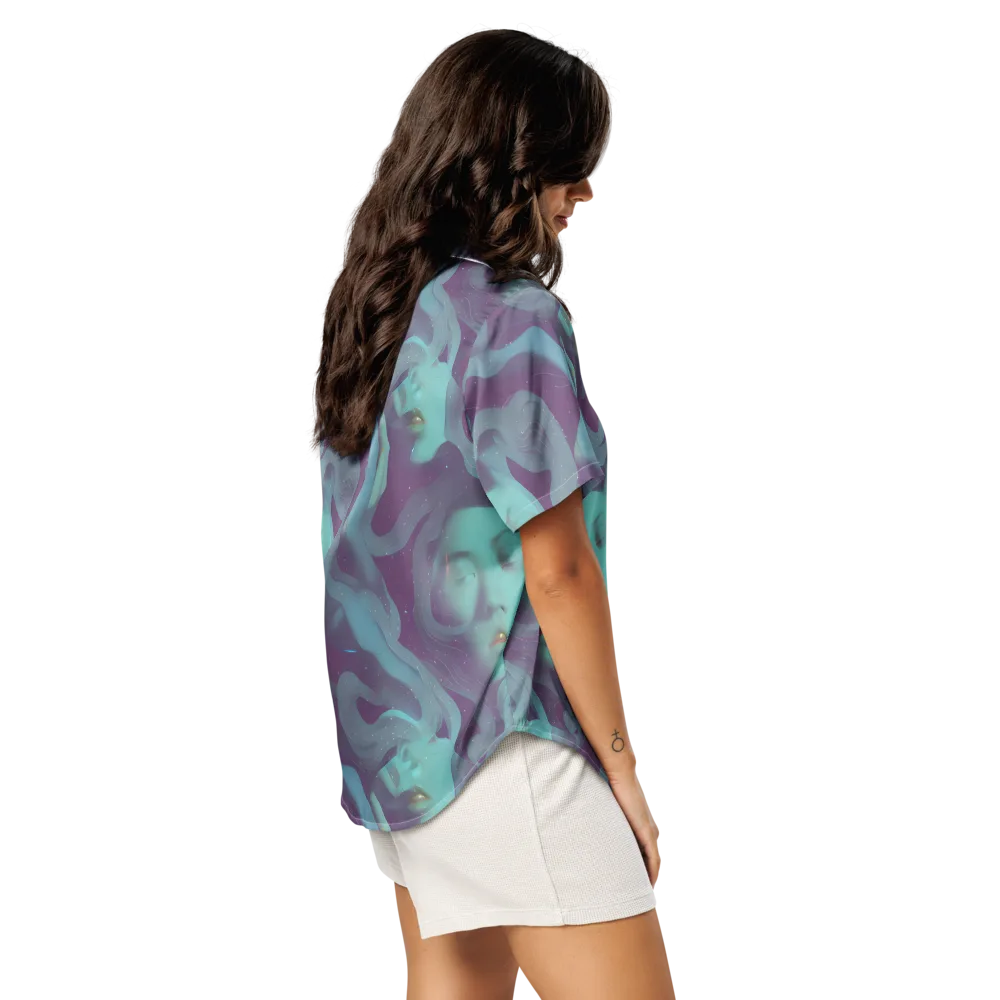 Ethereal Dreamscape on Women's Short Sleeve Pajama Top — Right Back