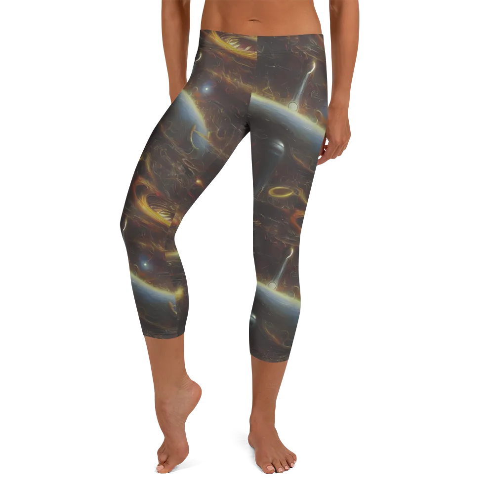 Quantum Illusions on Capri Leggings — Front