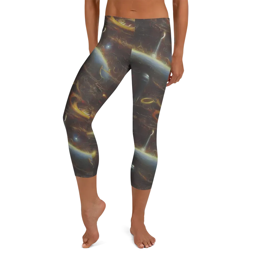 Quantum Illusions on Capri Leggings — Front