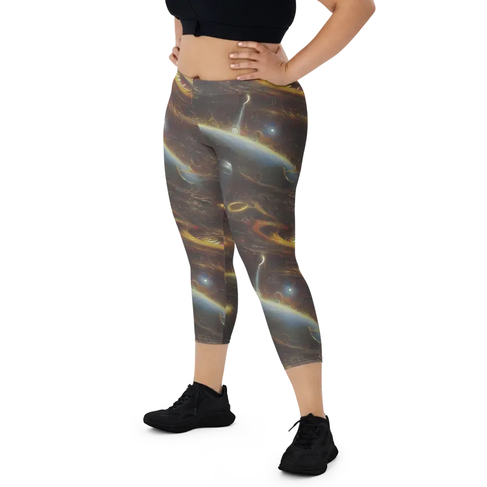 Quantum Illusions on Capri Leggings — Front