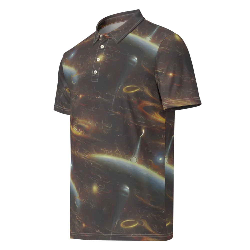 Quantum Illusions on Men's Slim Fit Polo Shirt — Left Front