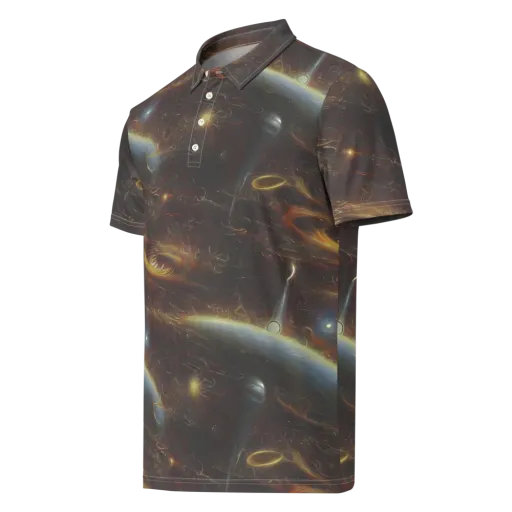 Quantum Illusions on a Men's Slim Fit Polo Shirt