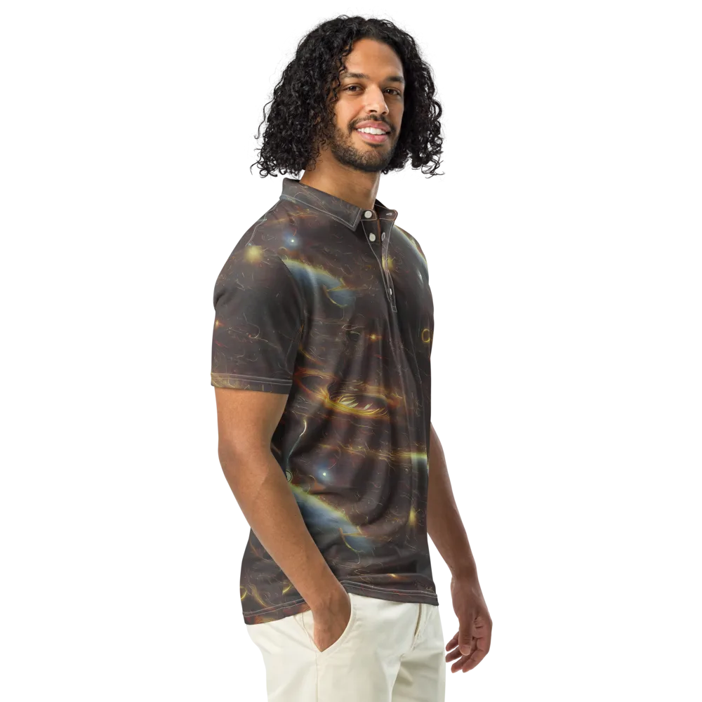 Quantum Illusions on Men's Slim Fit Polo Shirt — Right Front