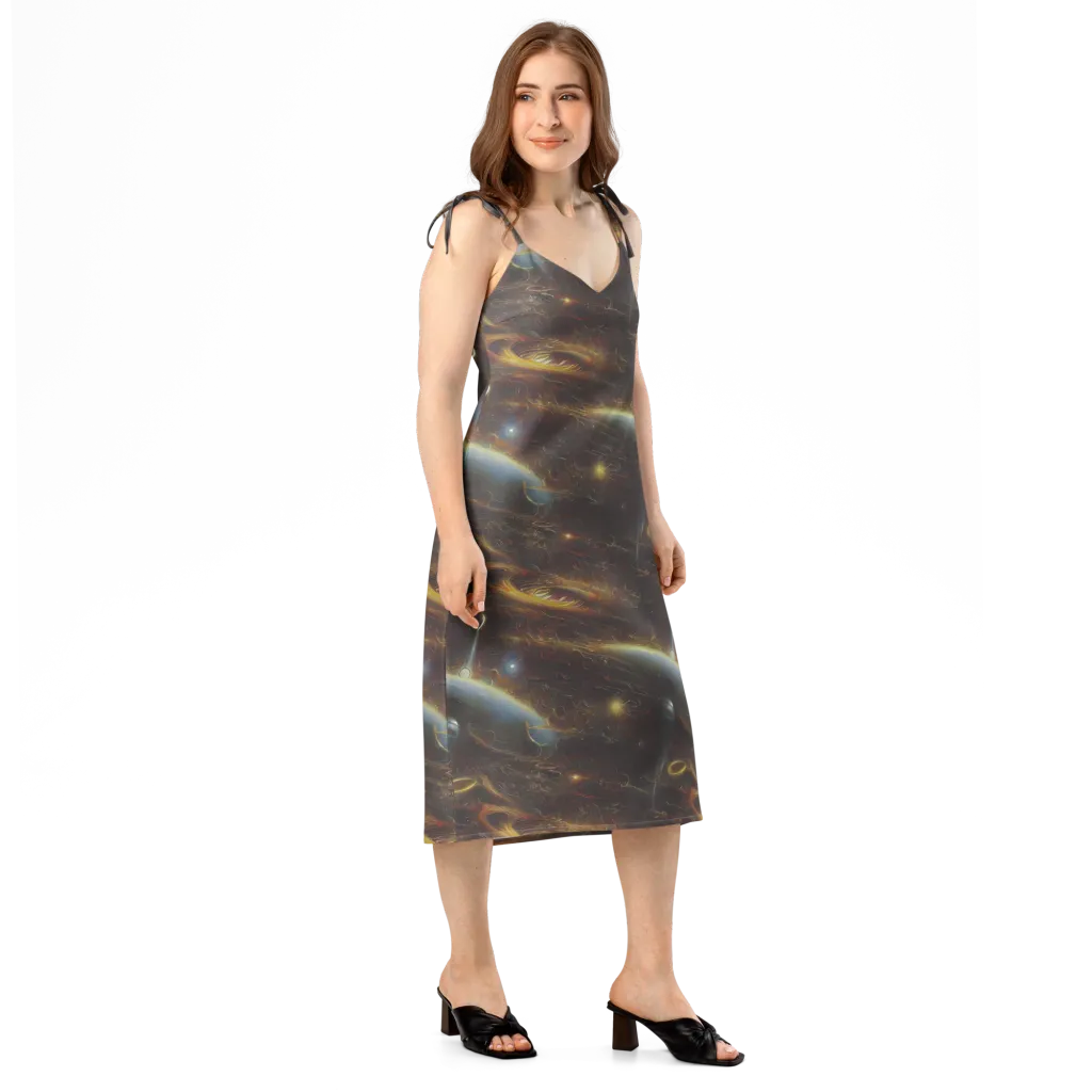 Quantum Illusions on Slip Dress — Right Front
