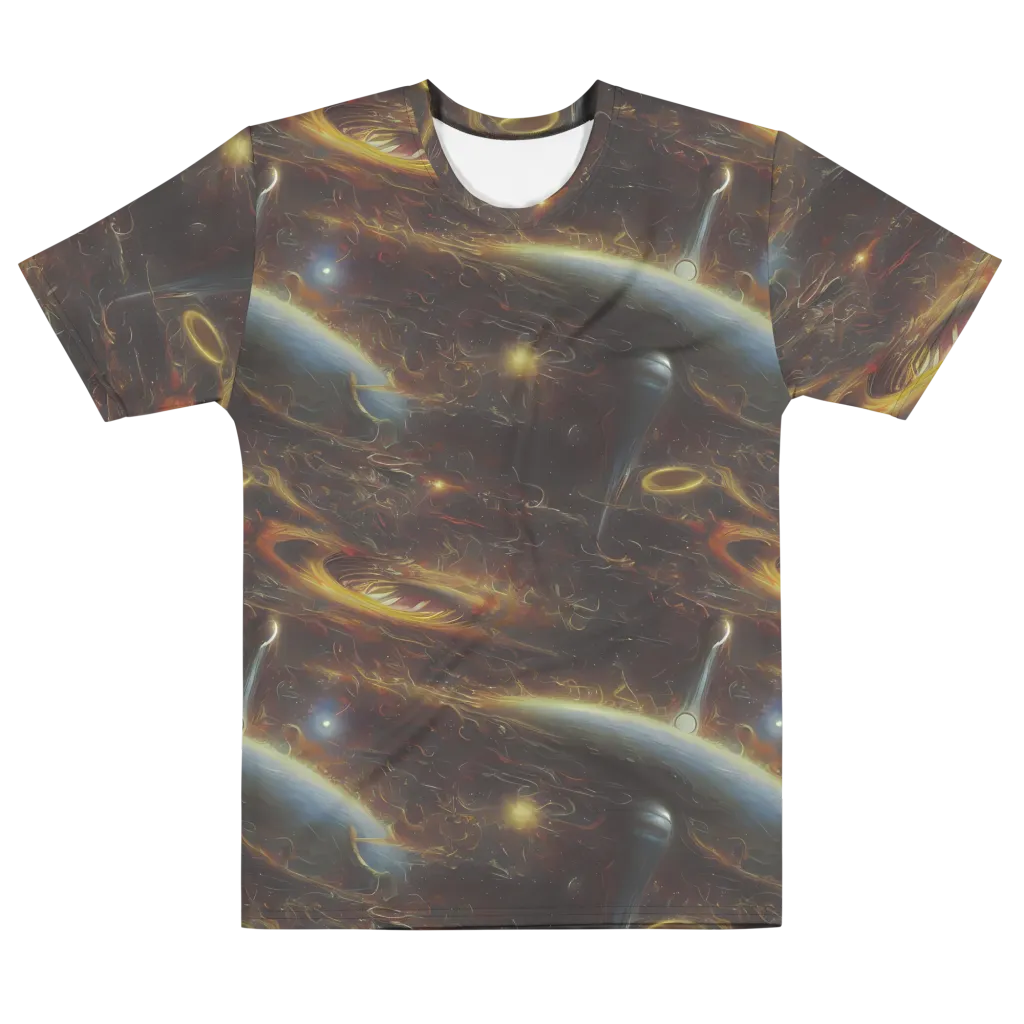 Quantum Illusions on Men's Cotton Crew Neck T-Shirt — Front