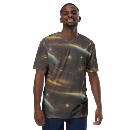Quantum Illusions on a Men's Crew Neck T-Shirt