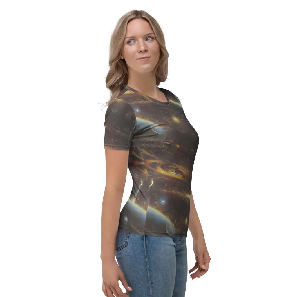 Quantum Illusions on Women's Crew Neck T-Shirt — Right