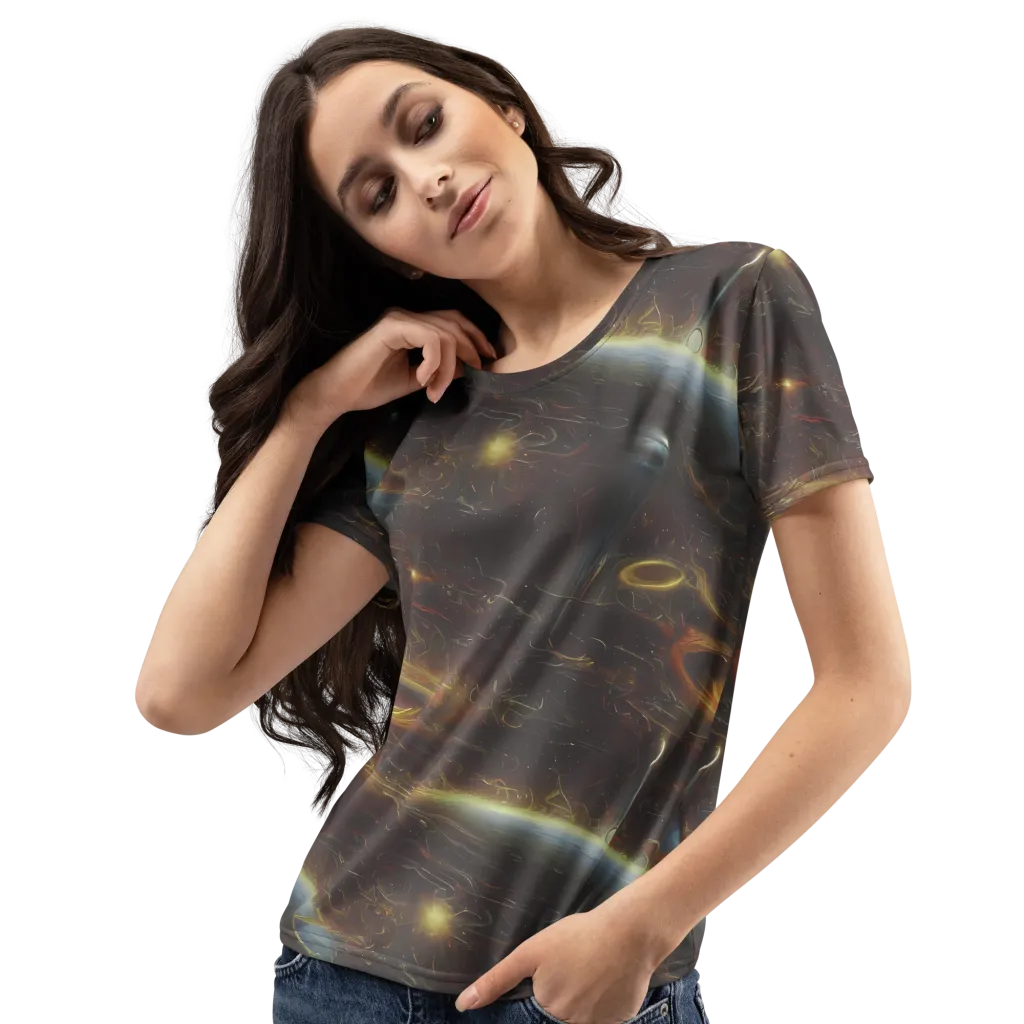 Quantum Illusions on Women's Crew Neck T-Shirt — Left Front