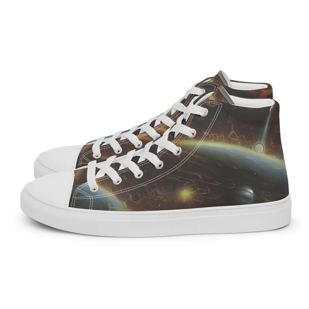 Quantum Illusions on Women's High Top Canvas Shoes — Left