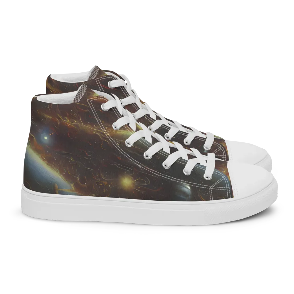 Quantum Illusions on Women's High Top Canvas Shoes — Right