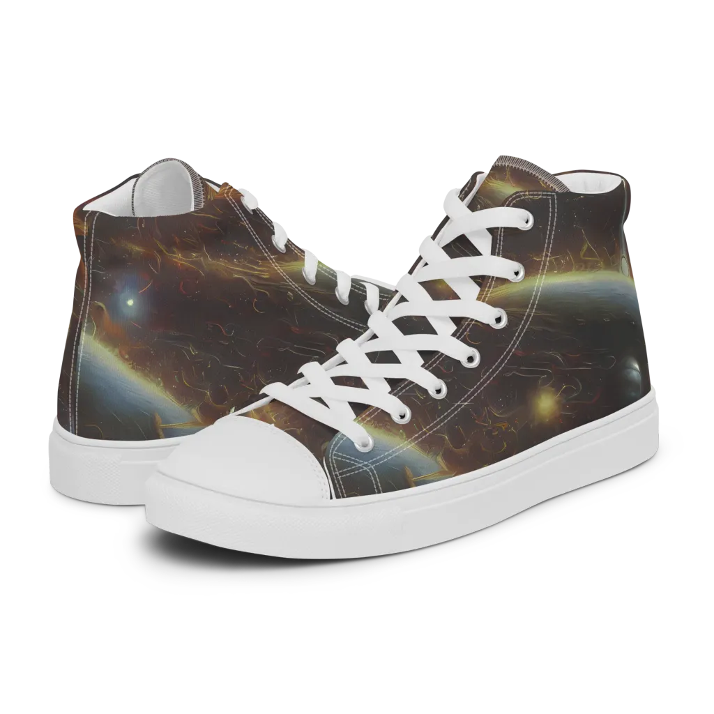 Quantum Illusions on Women's High Top Canvas Shoes — Left