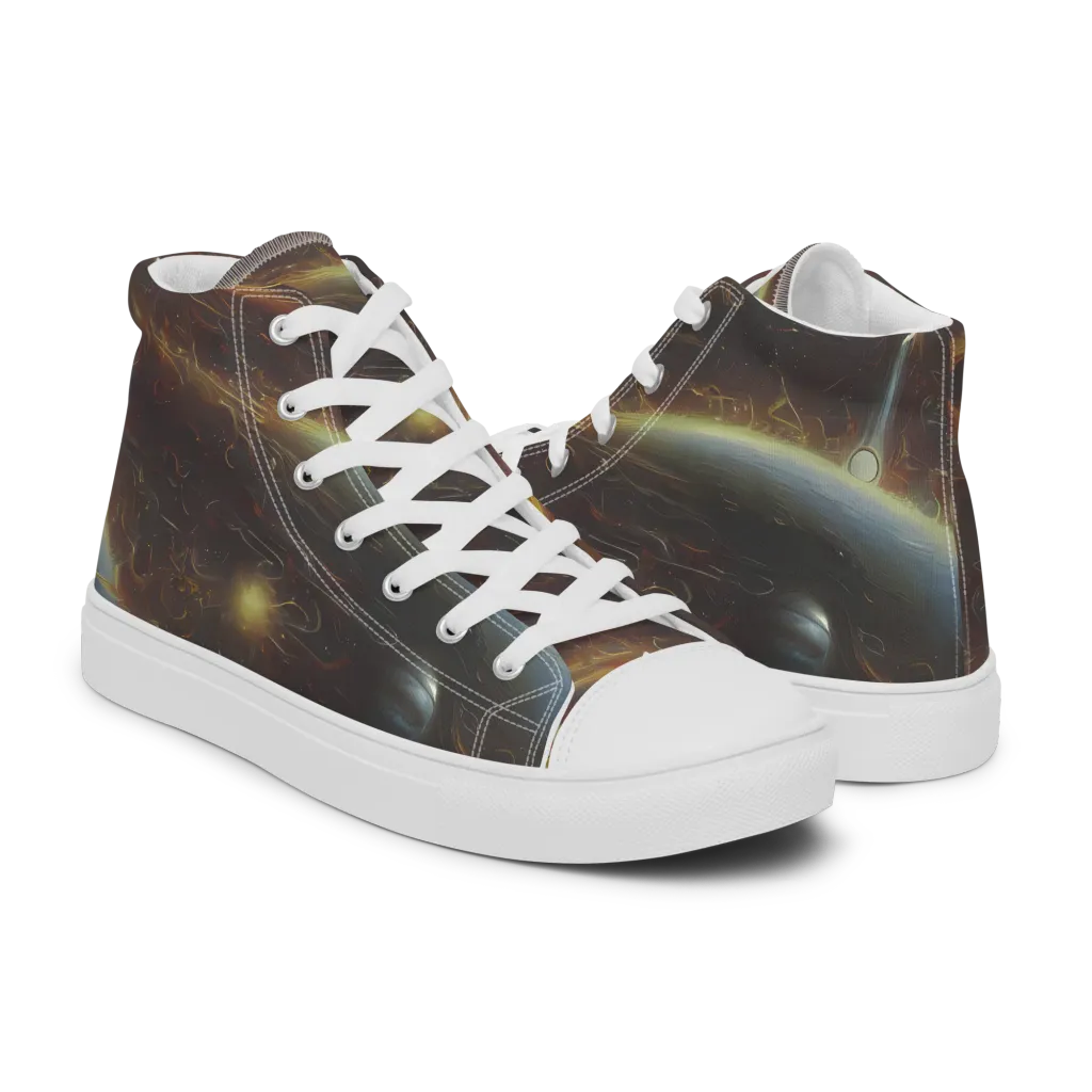 Quantum Illusions on Women's High Top Canvas Shoes — Right
