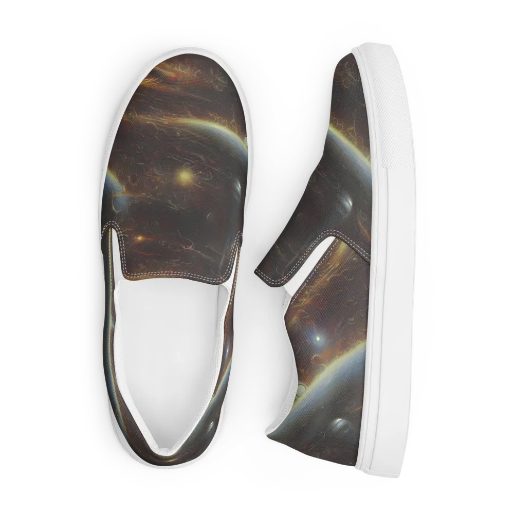 Quantum Illusions on Men's Slip-On Canvas Shoes — Front