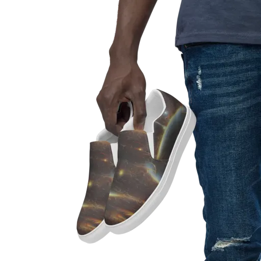 Quantum Illusions on a Men's Slip-On Canvas Shoes