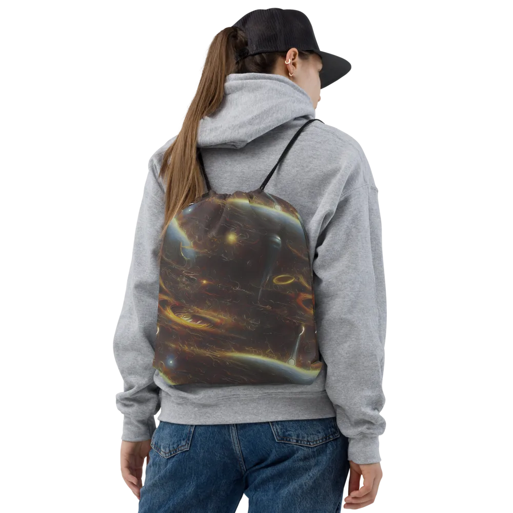 Quantum Illusions on Drawstring Bag — Front