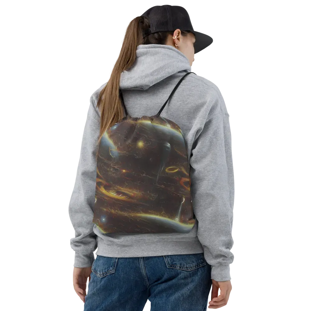 Quantum Illusions on Drawstring Bag — Front