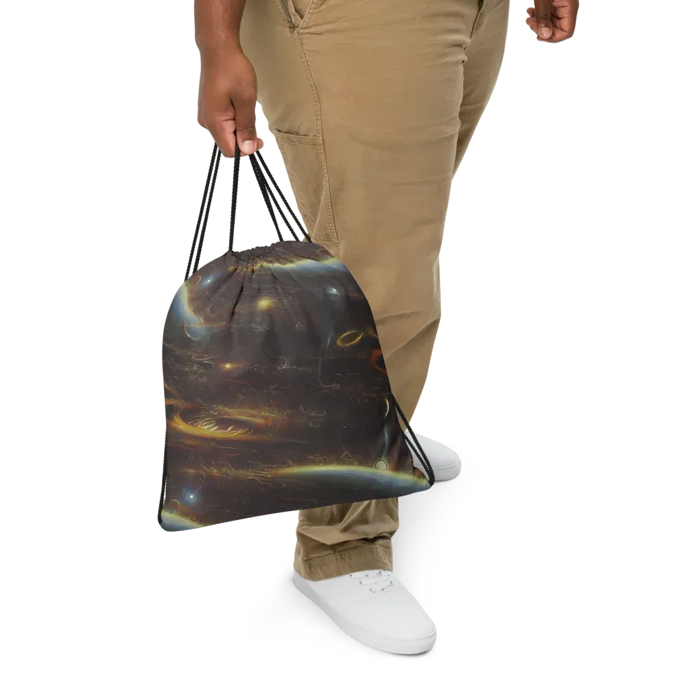 Quantum Illusions on Drawstring Bag — Front