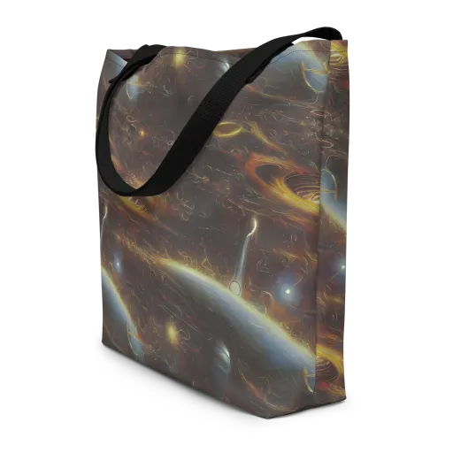 Quantum Illusions on a Large Tote Bag W/ Pocket