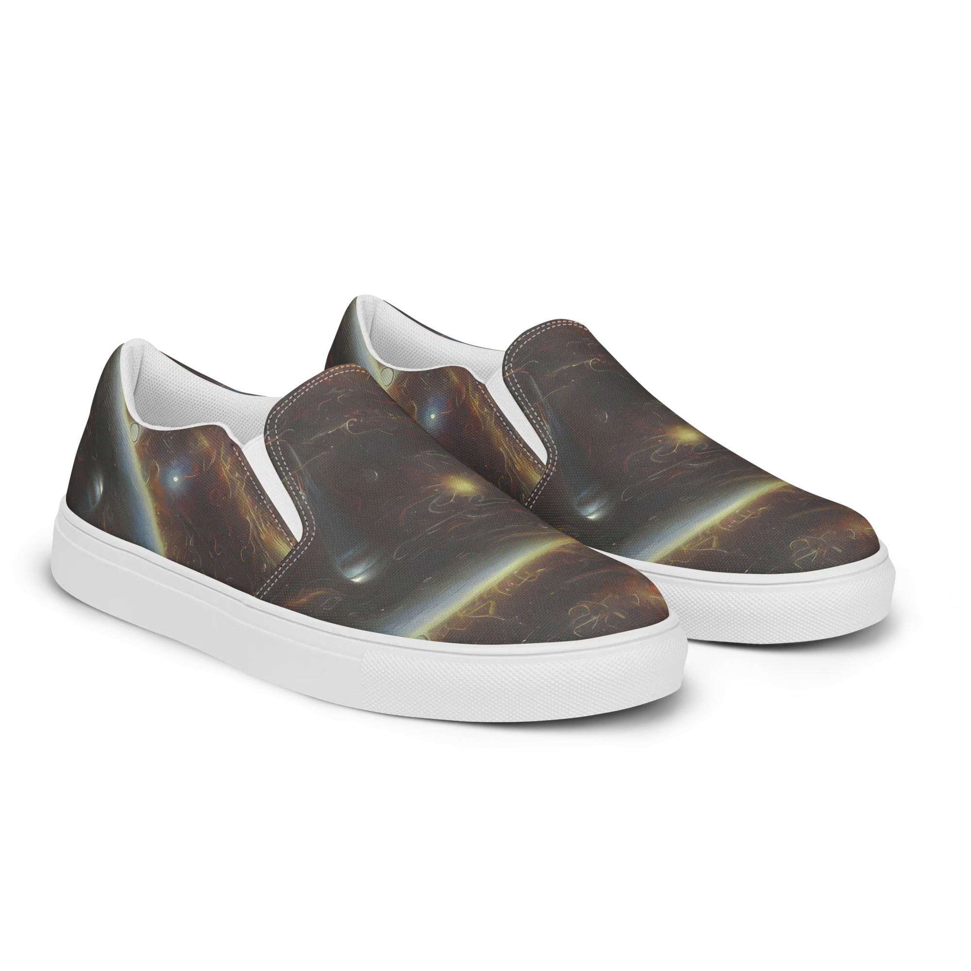 Quantum Illusions on Women's Slip-On Canvas Shoes — Right Front