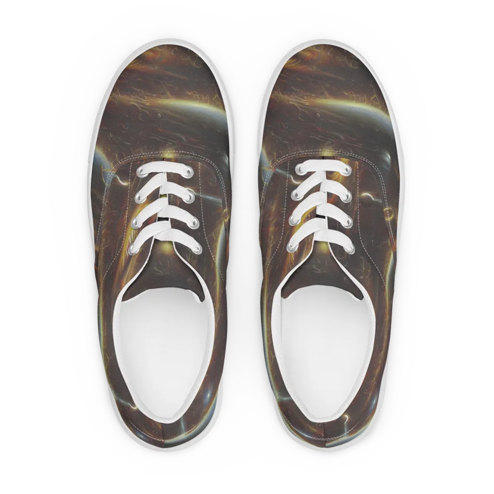 Quantum Illusions on Men's Lace-Up Canvas Shoes — Front