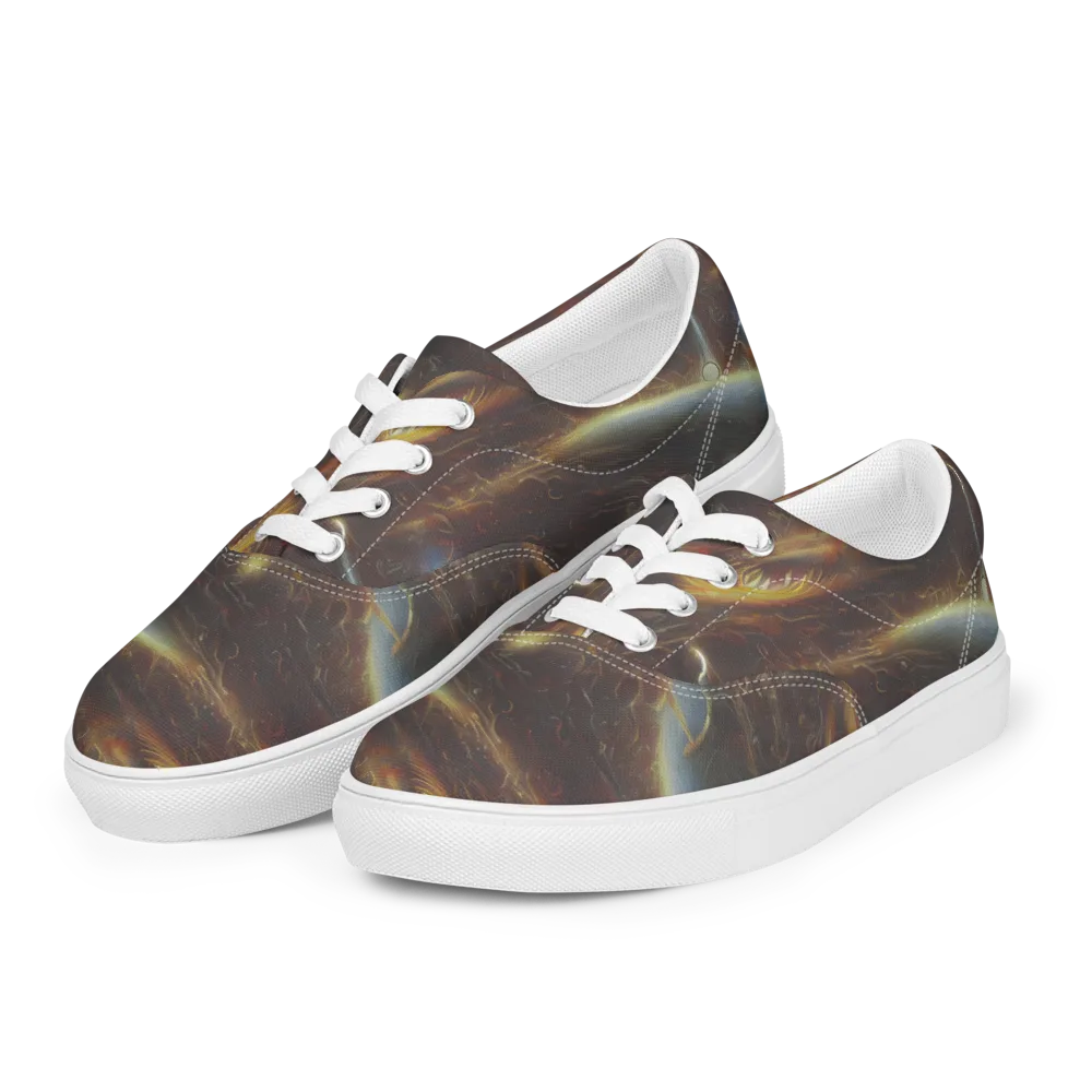 Quantum Illusions on Men's Lace-Up Canvas Shoes — Left Front