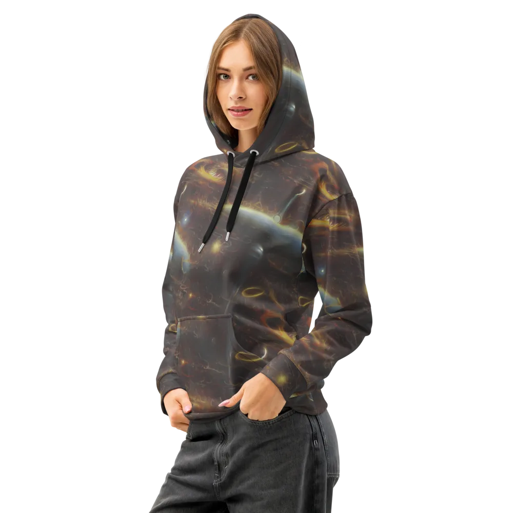Quantum Illusions on Cotton Hoodie — Left Front