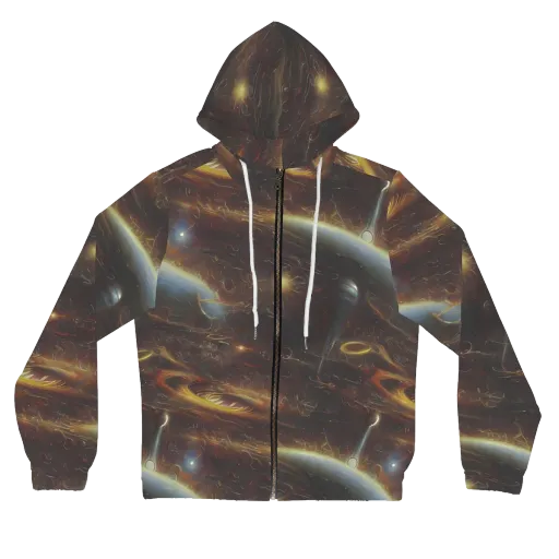 Quantum Illusions on a Women's Full-Zip Hoodie