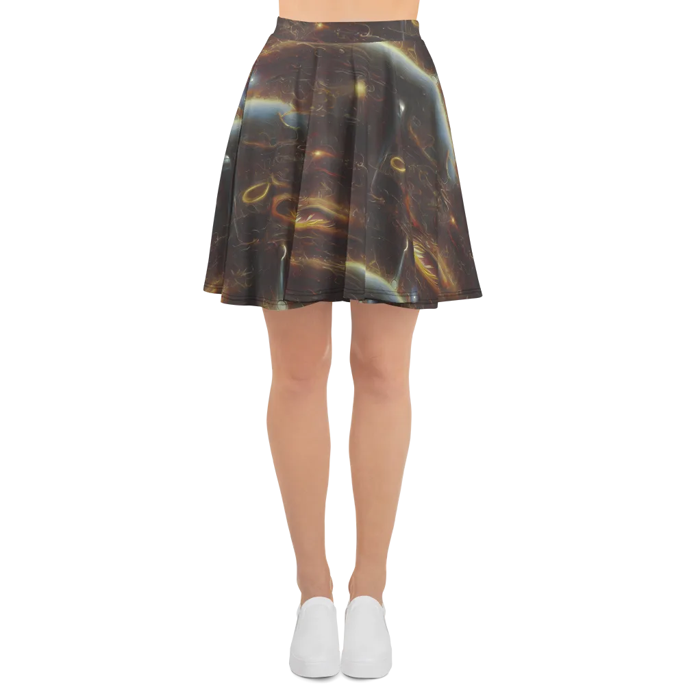 Quantum Illusions on Skater Skirt — Front