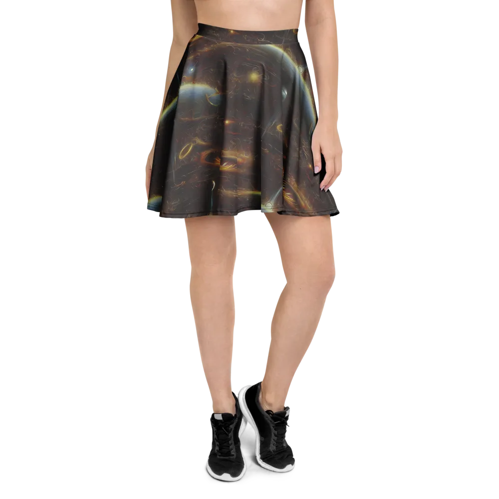 Quantum Illusions on Skater Skirt — Front