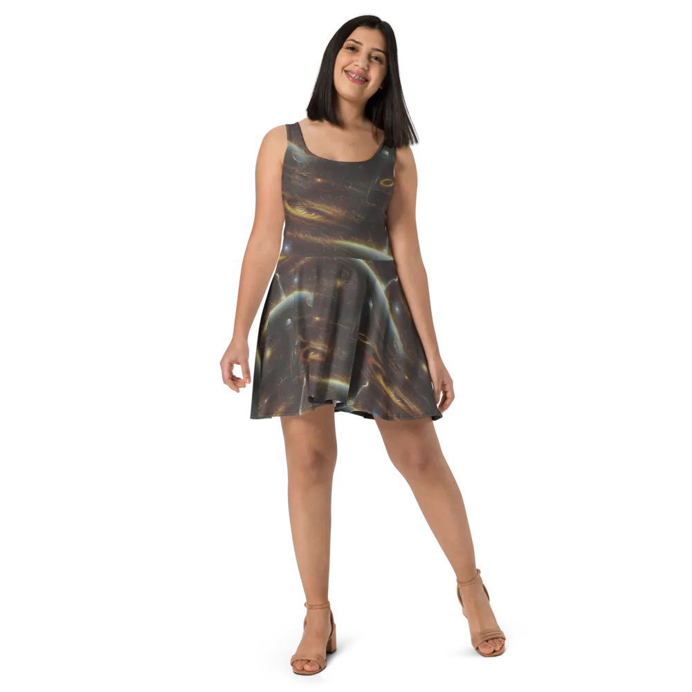 Quantum Illusions on Skater Dress — Front