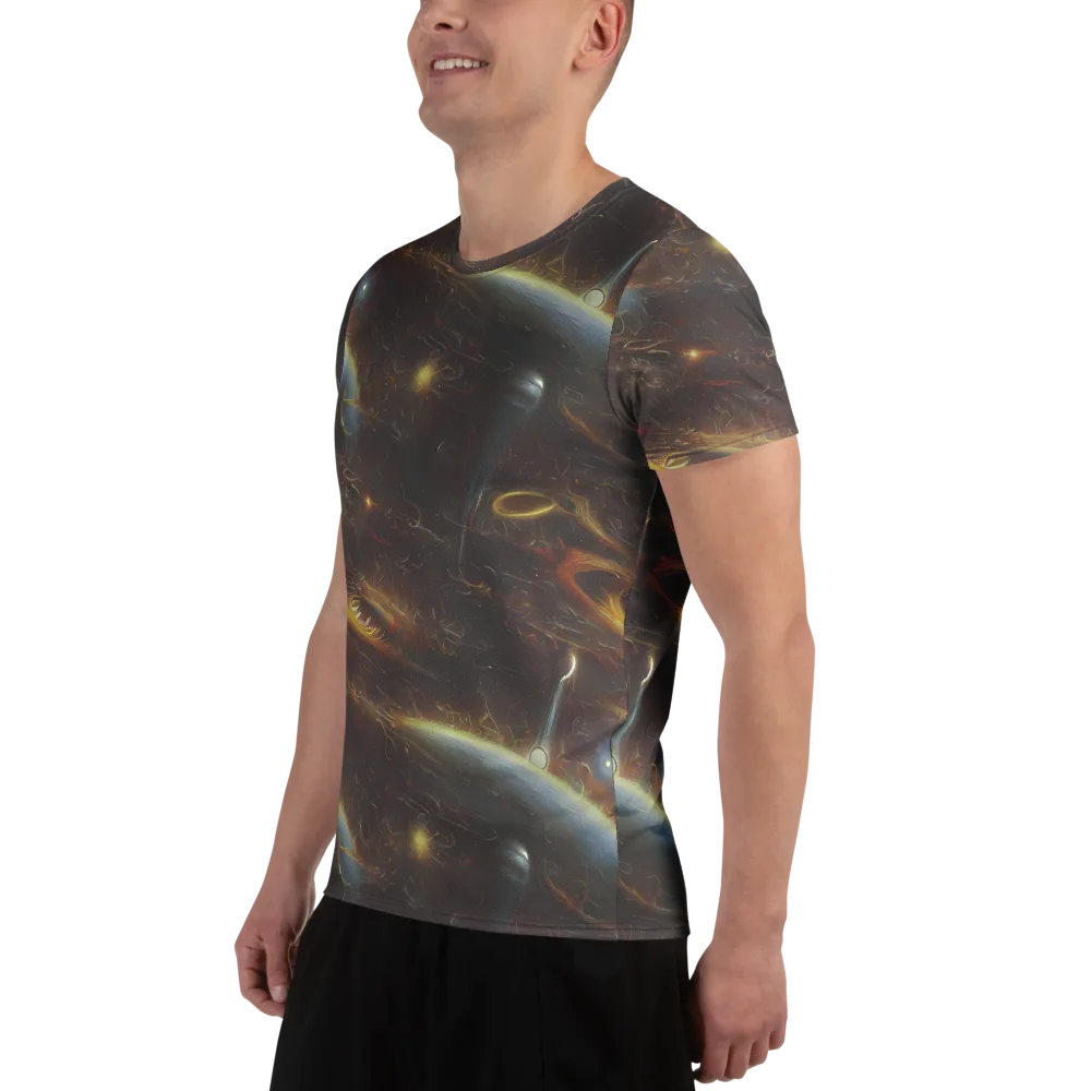 Quantum Illusions on Men's Athletic T-Shirt — Left