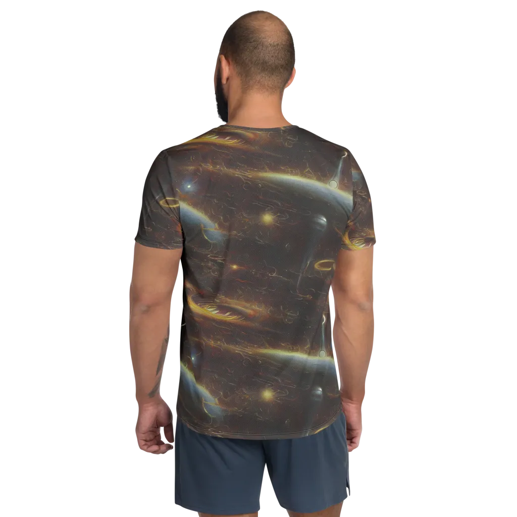 Quantum Illusions on Men's Athletic T-Shirt — Back