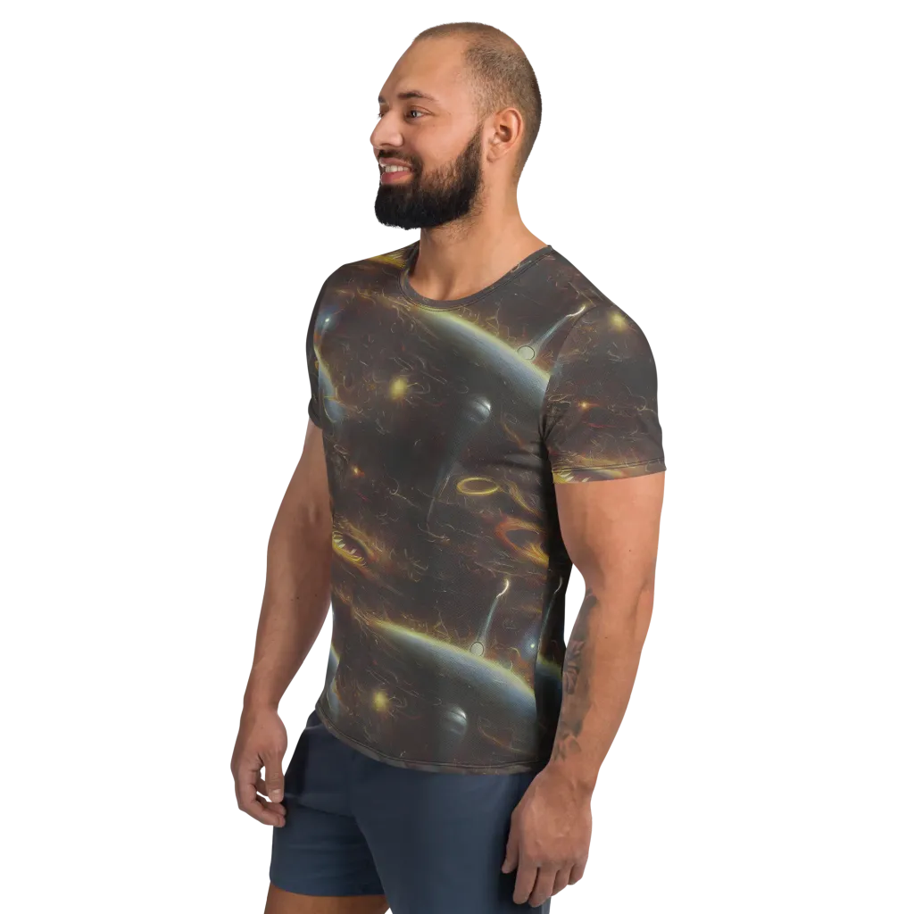 Quantum Illusions on Men's Athletic T-Shirt — Left