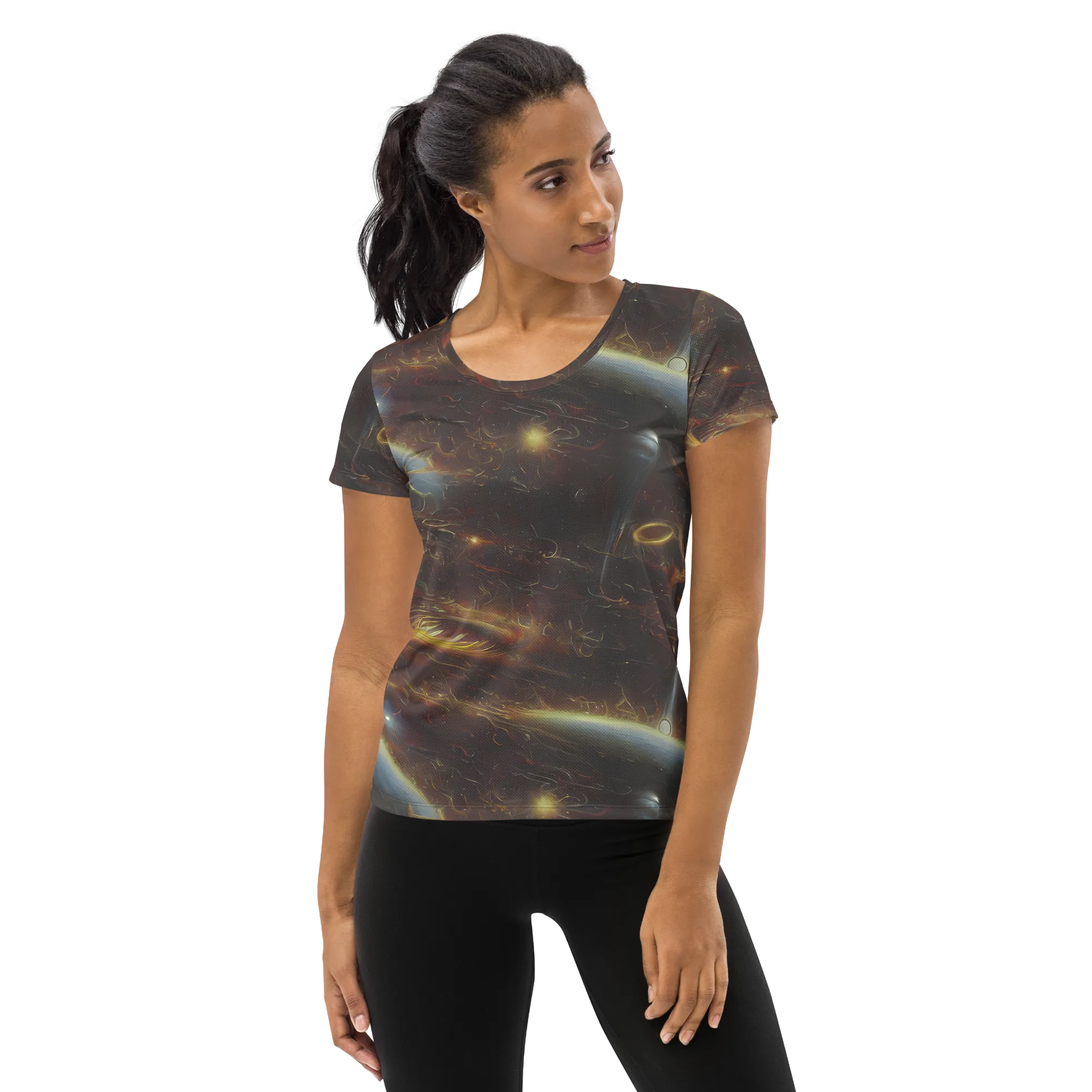 Quantum Illusions on Women's Athletic T-Shirt — Front