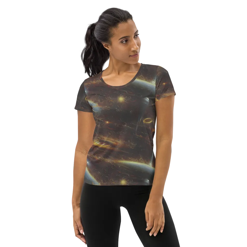 Quantum Illusions on Women's Athletic T-Shirt — Front