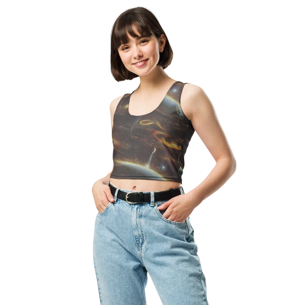 Quantum Illusions on Crop Top — Front