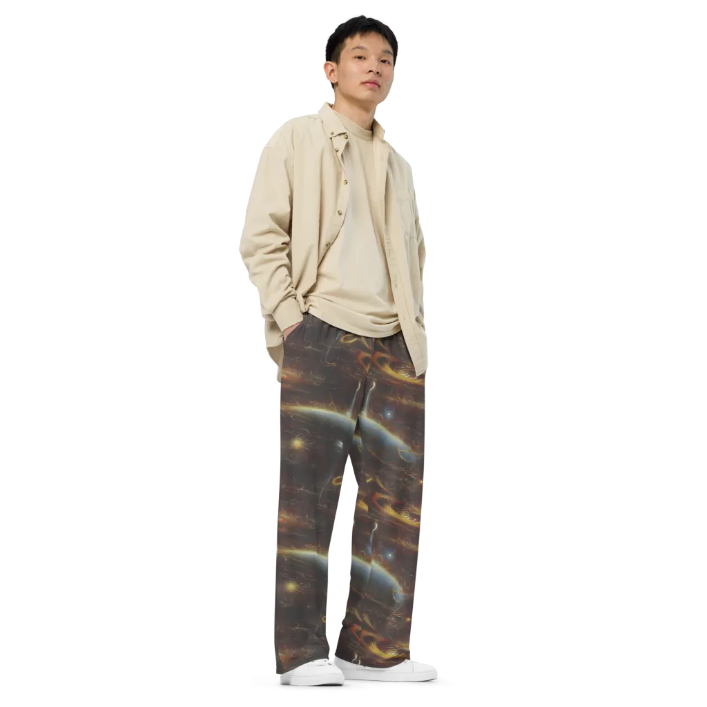 Quantum Illusions on Wide-Leg Pants — Right Front