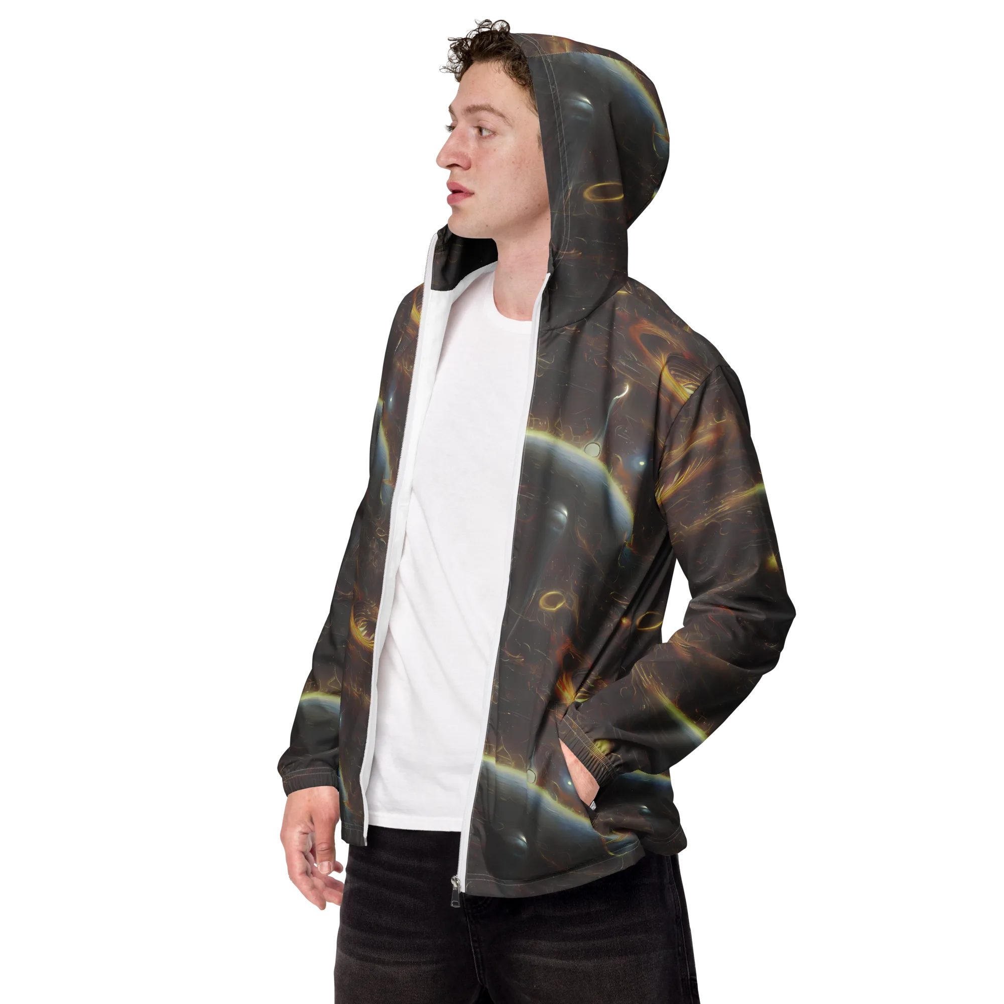 Quantum Illusions on Men's Windbreaker — Left Front