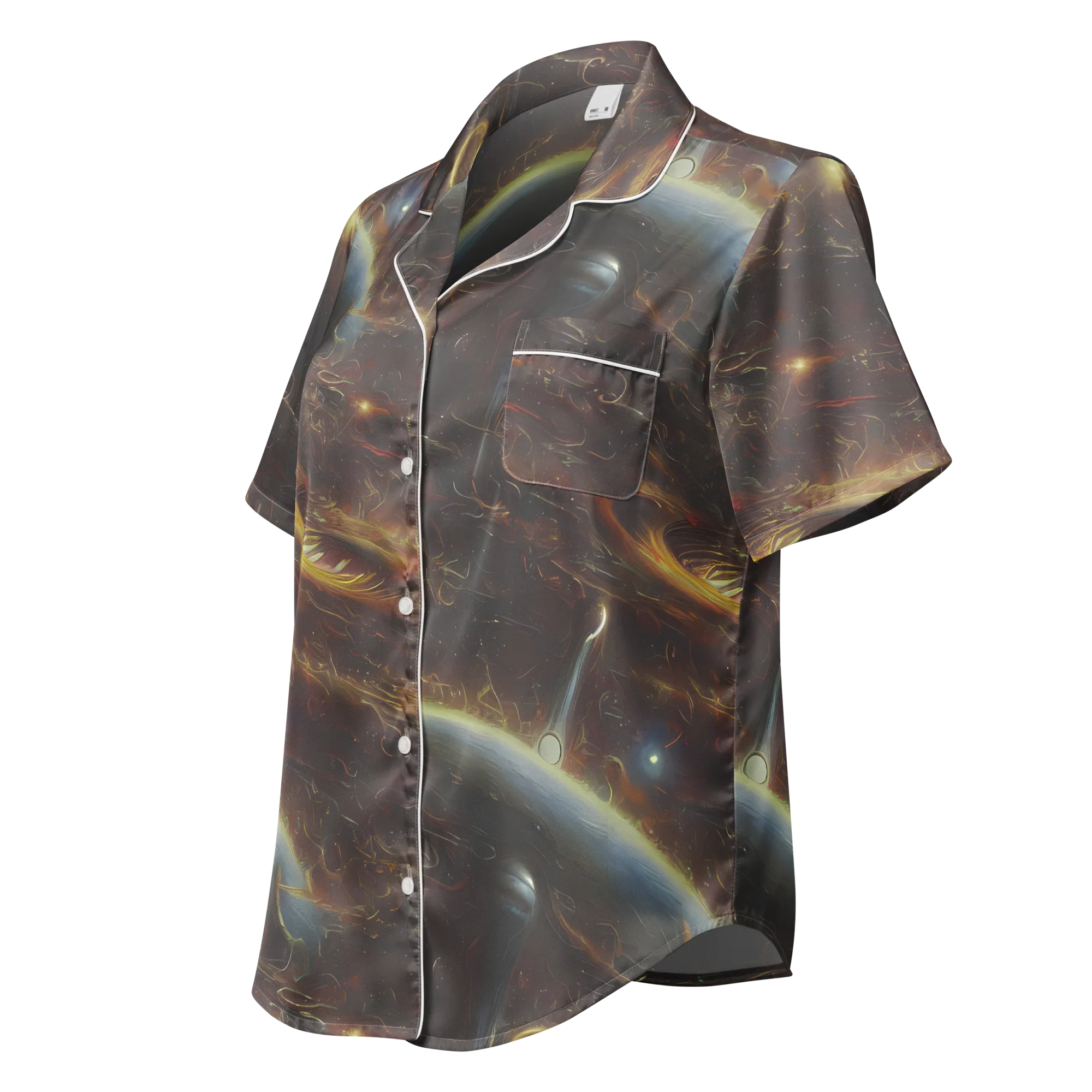 Quantum Illusions on Women's Short Sleeve Pajama Top — Left Front