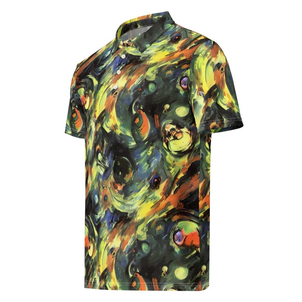 Seve Swirl on Men's Slim Fit Polo Shirt — Left Front