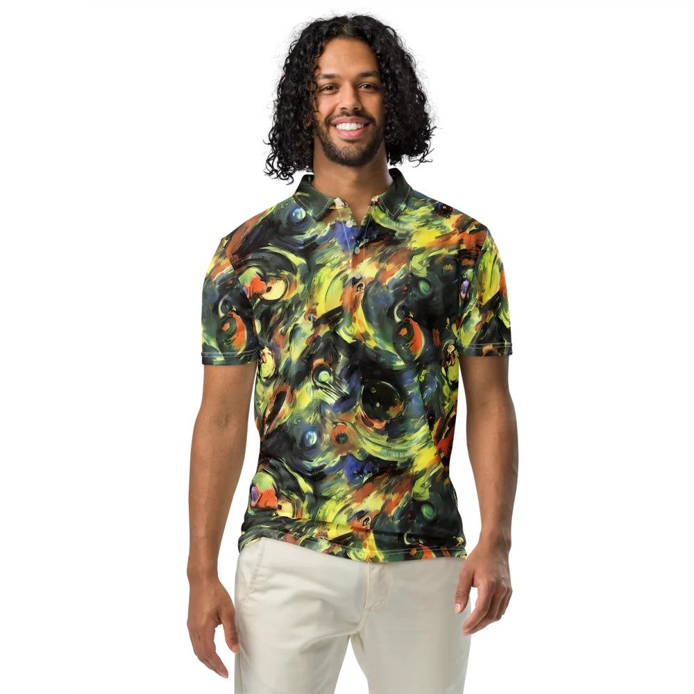 Seve Swirl on Men's Slim Fit Polo Shirt — Front