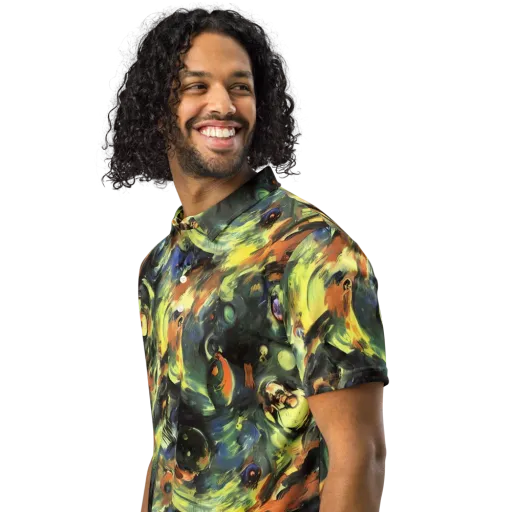 Seve Swirl on a Men's Slim Fit Polo Shirt