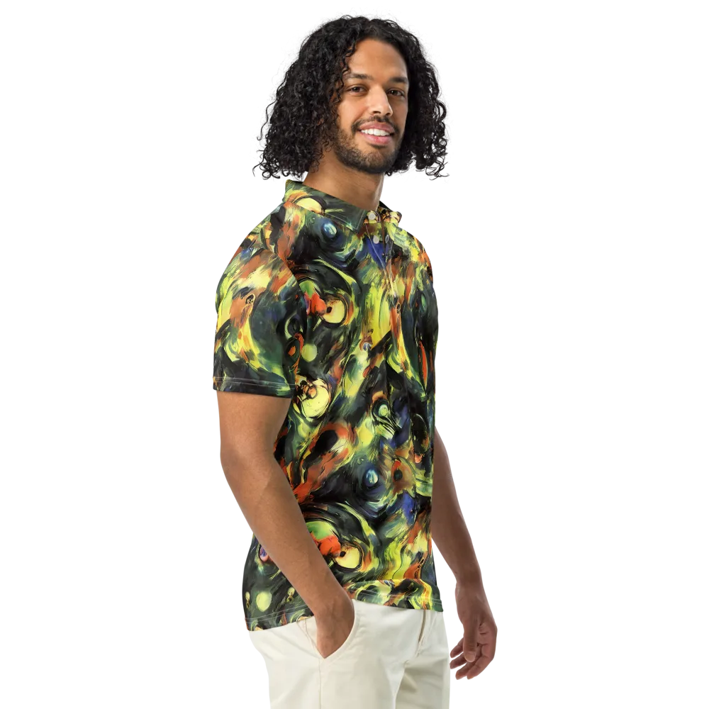 Seve Swirl on Men's Slim Fit Polo Shirt — Right Front