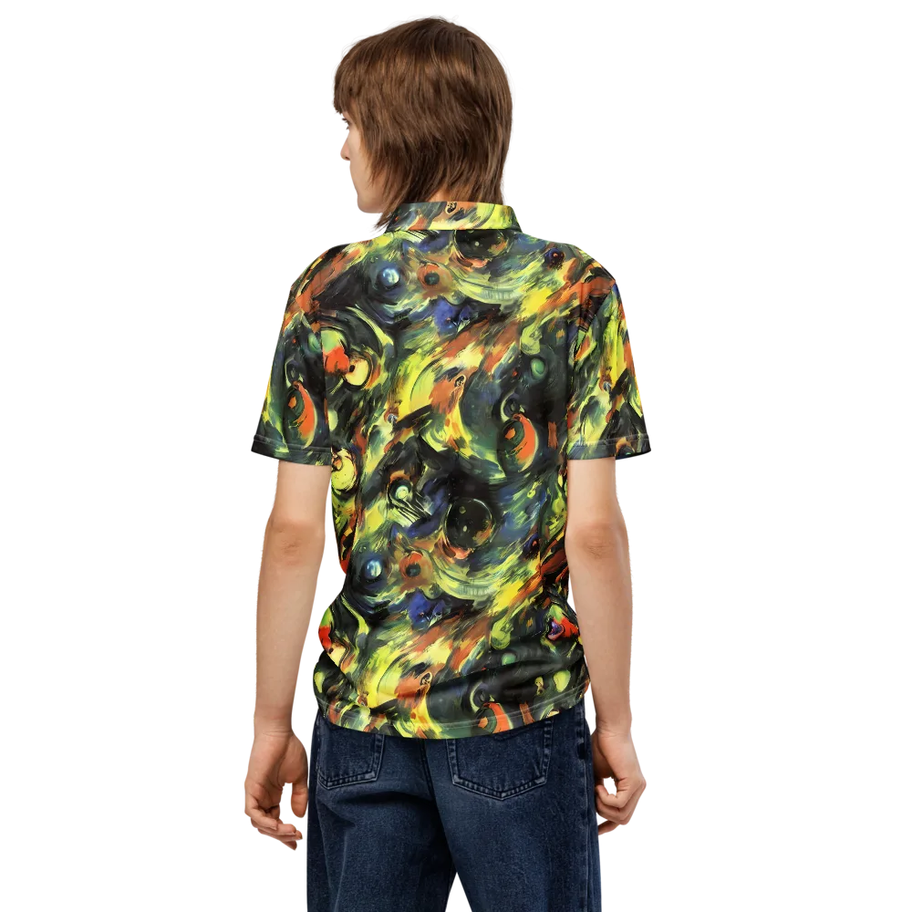 Seve Swirl on Men's Slim Fit Polo Shirt — Back