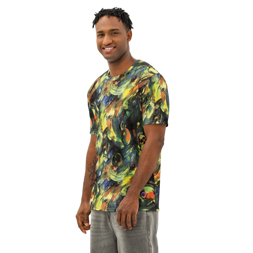 Seve Swirl on Men's Cotton Crew Neck T-Shirt — Left Front