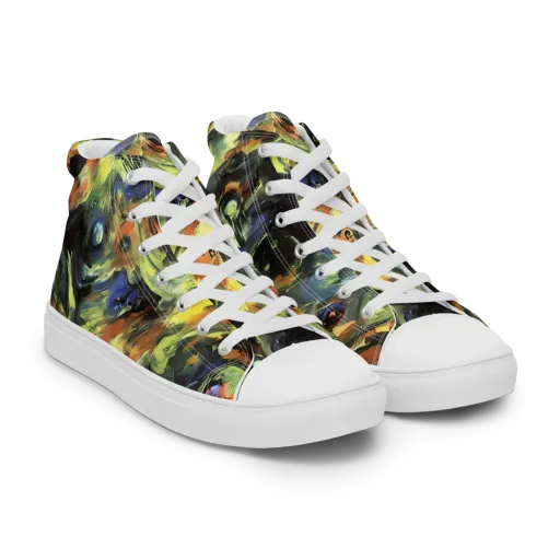 Seve Swirl on a Men's High Top Canvas Shoes