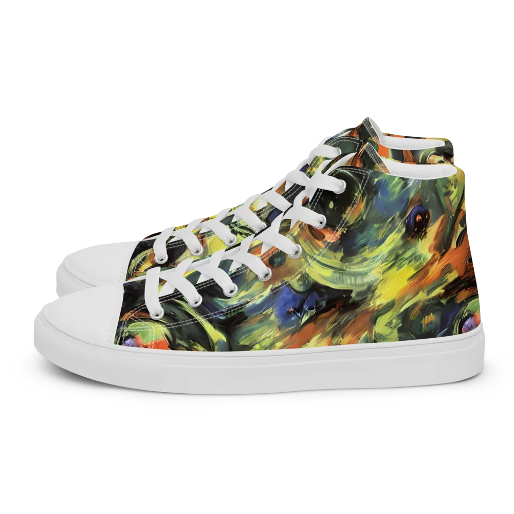 Seve Swirl on Men's High Top Canvas Shoes — Left